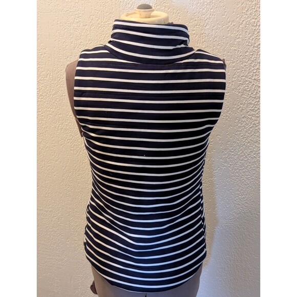 Grace & Lace Full Zip/ Snap Buttons Navy Blue With White Stripes Vest Womens XXS - Picture 5 of 13